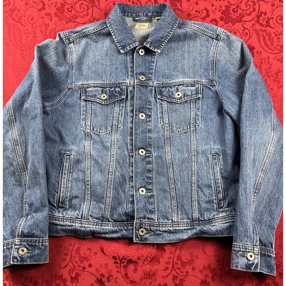 J.CREW Other - J Crew Jean Jacket Mens L Blue Denim Trucker Style Rigid 100% Cotton